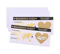 Golden Travel Ticket Scratch-off Card with Envelope Meaningful Graduation Gifts for Daughter Son Wife Husband Anniversary Birthday Gifts for Boyfriend Girlfriend Flight Boarding Pass Card 2PCS