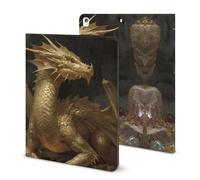 Golden Treasure Dragon Printed Tablet Case with Pencil Holder Unisex Slim TPU Protective Cover Compatible with iPad 2020/Pro 2020/Pro 2021/Air4/Air5