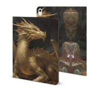 Golden Treasure Dragon Printed Tablet Case with Pencil Holder Unisex Slim TPU Protective Cover Compatible with iPad 2020/Pro 2020/Pro 2021/Air4/Air5