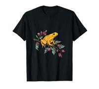 Golden Tree Frog on Blooming Branch Amphibian Wildlife Art T-Shirt