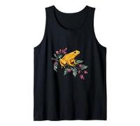 Golden Tree Frog on Blooming Branch Amphibian Wildlife Art Tank Top