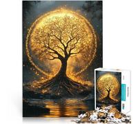 Golden Tree Of Life~Jigsaw Puzzles for teenagers 1000 Piece Staycation Kill time Every Piece is Unique - Challenging Family Fun Game 38x26cm