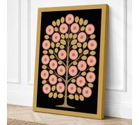 Golden Tree of Thought Canvas Wall Art Print 30x20 Inch (76 x 51 cm)