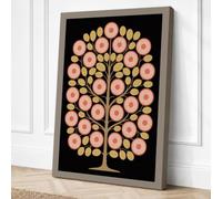 Golden Tree of Thought Canvas Wall Art Print 30x20 Inch (76 x 51 cm)