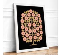 Golden Tree of Thought Minimalist Framed Wall Art Print A3 (42×29.7cm) White, Wall Decor for Living Room, Bedroom, Office & Home, Ready to Hang, Art Gift