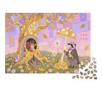 Golden Tree Puzzles 1000 Piece Challenge Toy for Adults Kids Raccoon Impossible Jigsaw Puzzle Creative Puzzles Home Decoration Gift 1000pcs (75x50cm)