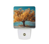 Golden Tree Stands by The Lake Funny LED Night Lights 11.5x7.5x5cm