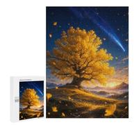 Golden Tree Under A Meteor Shower Jigsaw Puzzle, 500 PCS, Indoor Activity for The Home, A Mindful Leisure Activity for Puzzle Lovers, at Home