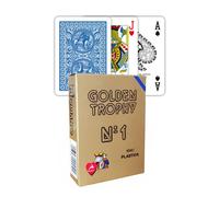 Golden Trophy Blue Poker Playing Cards Deck N1 Plastic Modiano Made In Italy