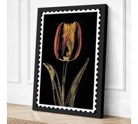 Golden Tulip Botanical Canvas Wall Art Print 18x12 Inch (46 x 30 cm)