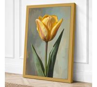 Golden Tulip Botanical Canvas Wall Art Print 18x12 Inch (46 x 30 cm)