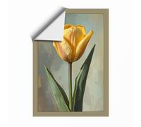 Golden Tulip Botanical Unframed Wall Art Print A4 (29.7×21cm), Wall Decor for Living Room, Bedroom, Office & Home, Art Gift