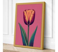 Golden Tulip Study Botanical Canvas Wall Art Print 18x12 Inch (46 x 30 cm)