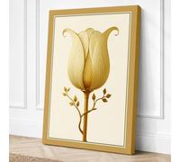 Golden Tulip Study Botanical Canvas Wall Art Print 30x20 Inch (76 x 51 cm)