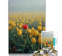 Golden Tulips Adult Puzzles 1000 Pieces,Help The Brain Exercise Addictive Toys to Cultivate Patience Parent-child Interaction (50x75cm)