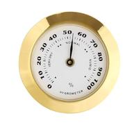 Golden Upgraded Hygrometer Humidity Meter Mini 38mm Round Glass Analog Hygrometer Suitable for Humidors Guitar Violin Hygrometer Thermometer Hygrometer Hygrometer for Weather Hygrometer with Probe