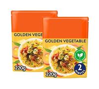 Golden Vegetable Microwave Rice, 220g, Pack of 2, Steamed Parboiled Long Grain, with Sweetcorn, Peas and Pepper, Ready in 2 Minutes, No Artificial Colours, Vegetarian