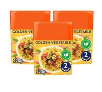 Golden Vegetable Microwave Rice, 220g, Pack of 3, Steamed Parboiled Long Grain, with Sweetcorn, Peas and Pepper, Ready in 2 Minutes, No Artificial Colours, Vegetarian