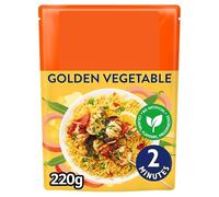 Golden Vegetable Microwave Rice, 220g, Steamed Parboiled Long Grain, with Sweetcorn, Peas and Pepper, Ready in 2 Minutes, No Artificial Colours, Vegetarian