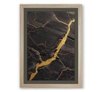 Golden Vein Modern Framed Wall Art Print A4 (29.7×21cm) Oak, Wall Decor for Living Room, Bedroom, Office & Home, Ready to Hang, Art Gift