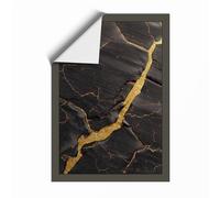 Golden Vein Modern Unframed Wall Art Print A3 (42×29.7cm), Wall Decor for Living Room, Bedroom, Office & Home, Art Gift