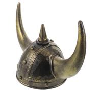 Golden Viking Horned Helmet Plastic Medieval Cosplay Warrior Hat for Men | Double Horned Realistic Design, Comfortable Long Wear, Resists Deformation, Easy Packing for Parties, Photo Shoots and Stage