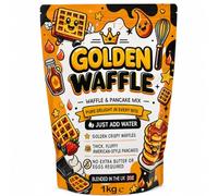 Golden Waffle Waffle & Pancake Mix, 1 kg, Just Add Water | Golden crispy results, thick and fluffy texture, no extra butter or eggs, blended in the UK
