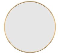 Golden Wall Mirror Round Diameter 40 cm with PVC Frame, Glass Mirror for Bathroom, Bedroom, Hallway, Living Room, Wall Mounting, Cosmetic Mirror for Make-Up, Shaving and Decoration
