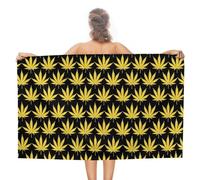 Golden Weed Funny Beach Towels 50 X 30 Inch Quick Dry Bath Towels Lightweight For Swim Pool