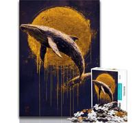 Golden Whale 1000 Piece Jigsaw Puzzles for Adults & Teens,Brain Intelligence Challenge Addictive Toys for Home Decoration 50x75cm