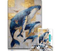 Golden Whale Jigsaw Puzzles for Adults 1000 Pieces,Help The Brain Exercise Addictive Toys to Cultivate Patience Great Gift (50x75cm)