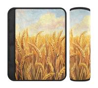 Golden Wheat Field Illustration 2 pcs Belt Strap Covers, Stop seat Belt Cutting into Neck, Shoulder pad for Most Cars