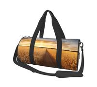 Golden Wheat Field Printed Canvas Travel Duffel Bag - Gym Sports Bag with Large Capacity for Weekend Business Travel