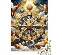 Golden Wheel of Astrology Jigsaw Puzzles Puzzle for Adults Kids. 1000 Piece Whimsical Challenge Toy Educational Game Home Decoration for Educational Games Gifts 70x50cm/1000pcs