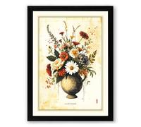 Golden Wildflower Study Botanical Framed Wall Art Print A2 (59.4×42cm) Black, Wall Decor for Living Room, Bedroom, Office & Home, Ready to Hang, Art Gift
