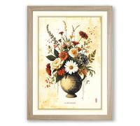 Golden Wildflower Study Botanical Framed Wall Art Print A2 (59.4×42cm) Oak, Wall Decor for Living Room, Bedroom, Office & Home, Ready to Hang, Art Gift