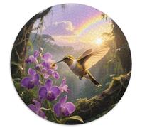 Golden-winged Hummingbird 1000 Piece Round Puzzle Easy Starter For Beginners Relaxing Hobby Bird Ideal for Weekend Fun Learning Present 1000pcs (67.5x67.5cm)