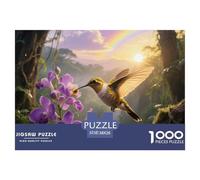 Golden-winged Hummingbird 1000pc Jigsaw Puzzle Challenging Puzzle For Teens Logic And Patience Bird Great Wall Display 38x26cm/1000pcs