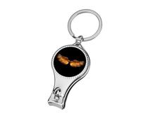 Golden Wings Nail Clipper Portable Metal Fingernail and Toenail Clippers Cutters with Bottle Opener Keychain