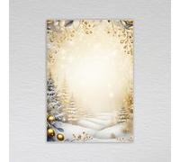 Golden Winter Blank Notecards with Envelopes/Snowy Forest Trees and Eucalyptus Leaves: Golden Winter Note Cards (Pack of 20 without Envelopes)