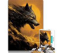 Golden Wolf 1000 Piece Jigsaw Puzzle for Adults Teens,Decompressing Intellectual Educational Toy Perfect Decoration (38x26cm)