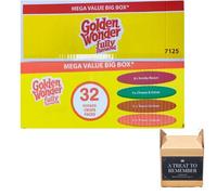 Golden Wonder Fully Flavoured 32 Potato Crisps Packs Mega value big box (32 x 25g)