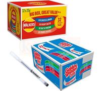 Golden Wonder Fully Flavoured Blue Box And Walkers Big Red Box Cheese and Onion Salt and Vinegar Smoky Bacon Ready Salted Prawn Cocktails 32pkx25g Each Box/Total 64 Individual Bags