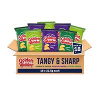 Golden Wonder Potato Crirps, Tangy & Sharp Variety Pack, Pack of 18 x 32.5g