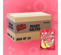 Golden Wonder Ready Salted Flavour Crisps, 32 x 32.5g Bulk Buy Snacks, Perfect for Parties, Snacks, Lunchboxes