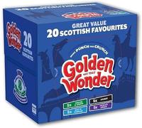 Golden Wonder Scottish Favorites Crisps Multipack 20 Bags Assorted Potato Crisps with Cheese & Onion, Salt & Vinegar, Pickled Onion & Haggis Flavors, Lunch box Snacks Variety Pack (1x)
