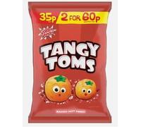 Golden Wonder Tangy Toms 35 x 22g, Tomato Sauce Flavour, Crisps Chips, Perfect On-the-go Snack, School Office, Crunchy