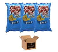 Golden Wonder Variety Crisp Pack Potato Crisps - 3 Pack of Delicious, Crunchy Snacks for Any Occasion | Family-Friendly Multi-Pack 25g (3 Pack, 6xSalt & Vinegar)
