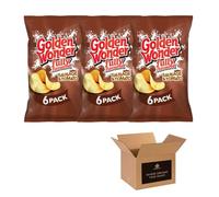 Golden Wonder Variety Crisp Pack Potato Crisps - 3 Pack of Delicious, Crunchy Snacks for Any Occasion | Family-Friendly Multi-Pack 25g (3 Pack, 6xSausage & Tomato)