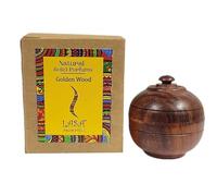 Golden Wood Natural Solid Perfume Beeswax Long Lasting Body Fragrance Balm Solid State Eau De Perfum in Wooden Jar 6 gm